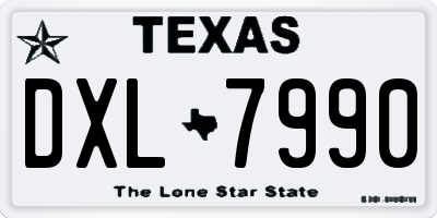 TX license plate DXL7990