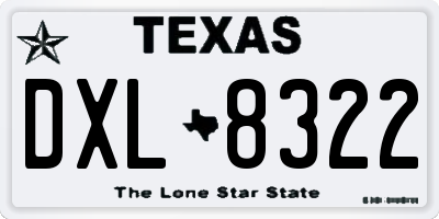 TX license plate DXL8322