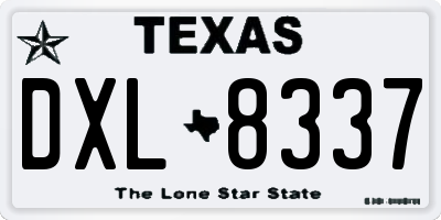 TX license plate DXL8337
