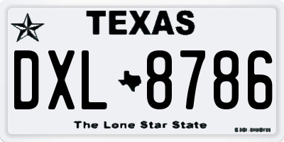 TX license plate DXL8786