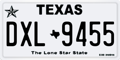 TX license plate DXL9455