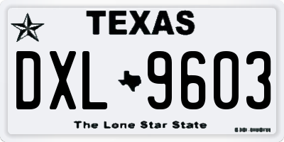 TX license plate DXL9603