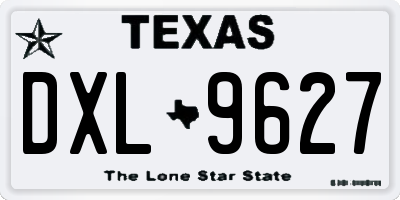 TX license plate DXL9627