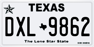 TX license plate DXL9862