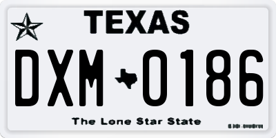TX license plate DXM0186