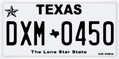 TX license plate DXM0450