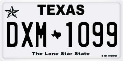TX license plate DXM1099