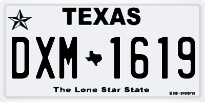 TX license plate DXM1619