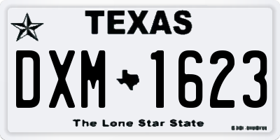 TX license plate DXM1623