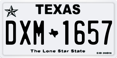 TX license plate DXM1657