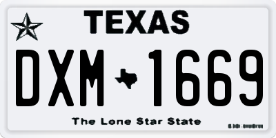 TX license plate DXM1669
