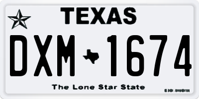 TX license plate DXM1674