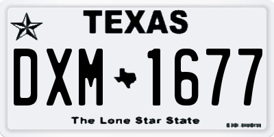 TX license plate DXM1677