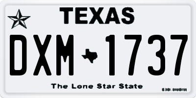 TX license plate DXM1737