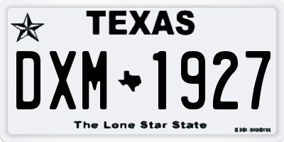 TX license plate DXM1927