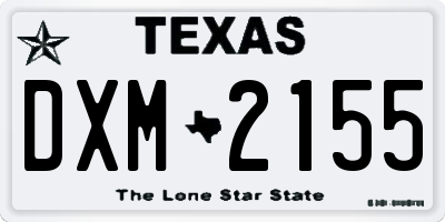 TX license plate DXM2155