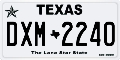 TX license plate DXM2240