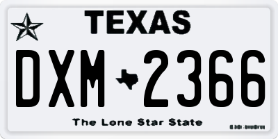 TX license plate DXM2366