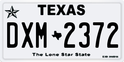 TX license plate DXM2372