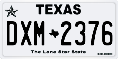 TX license plate DXM2376