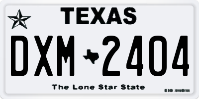 TX license plate DXM2404