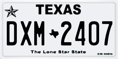 TX license plate DXM2407