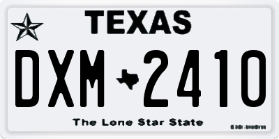 TX license plate DXM2410