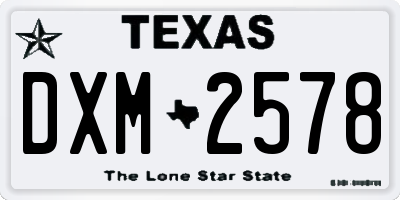 TX license plate DXM2578