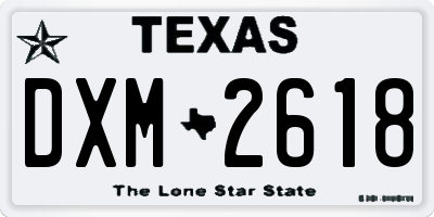 TX license plate DXM2618