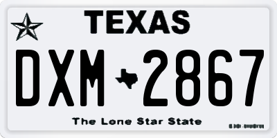 TX license plate DXM2867