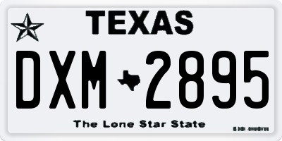 TX license plate DXM2895
