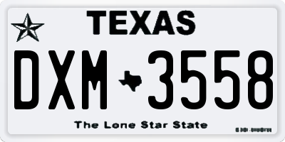 TX license plate DXM3558