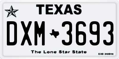 TX license plate DXM3693