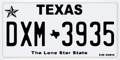 TX license plate DXM3935