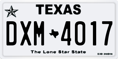TX license plate DXM4017