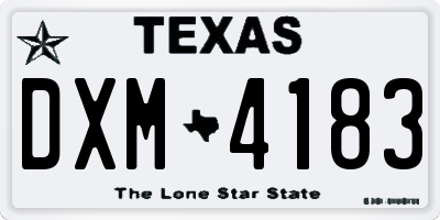 TX license plate DXM4183