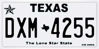 TX license plate DXM4255
