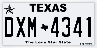TX license plate DXM4341