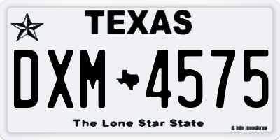 TX license plate DXM4575