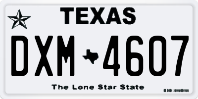 TX license plate DXM4607
