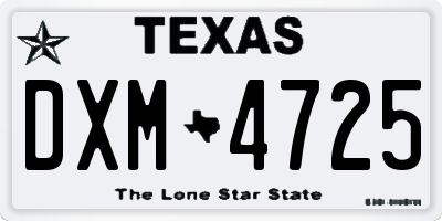 TX license plate DXM4725