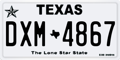 TX license plate DXM4867