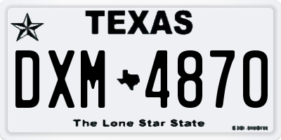 TX license plate DXM4870