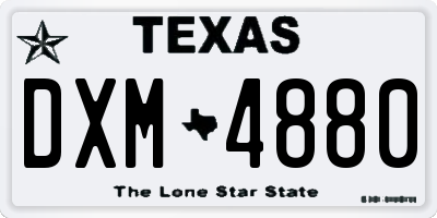 TX license plate DXM4880