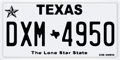 TX license plate DXM4950