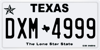 TX license plate DXM4999