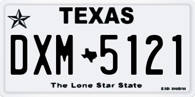 TX license plate DXM5121