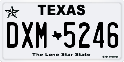 TX license plate DXM5246