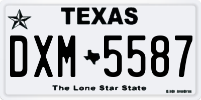 TX license plate DXM5587