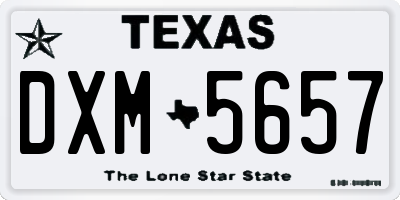 TX license plate DXM5657